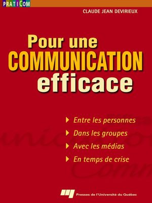 cover image of Pour une communication efficace